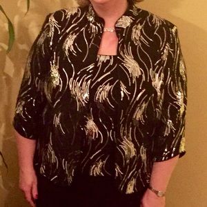 Alex Marie black silver sequined jacket & camisole